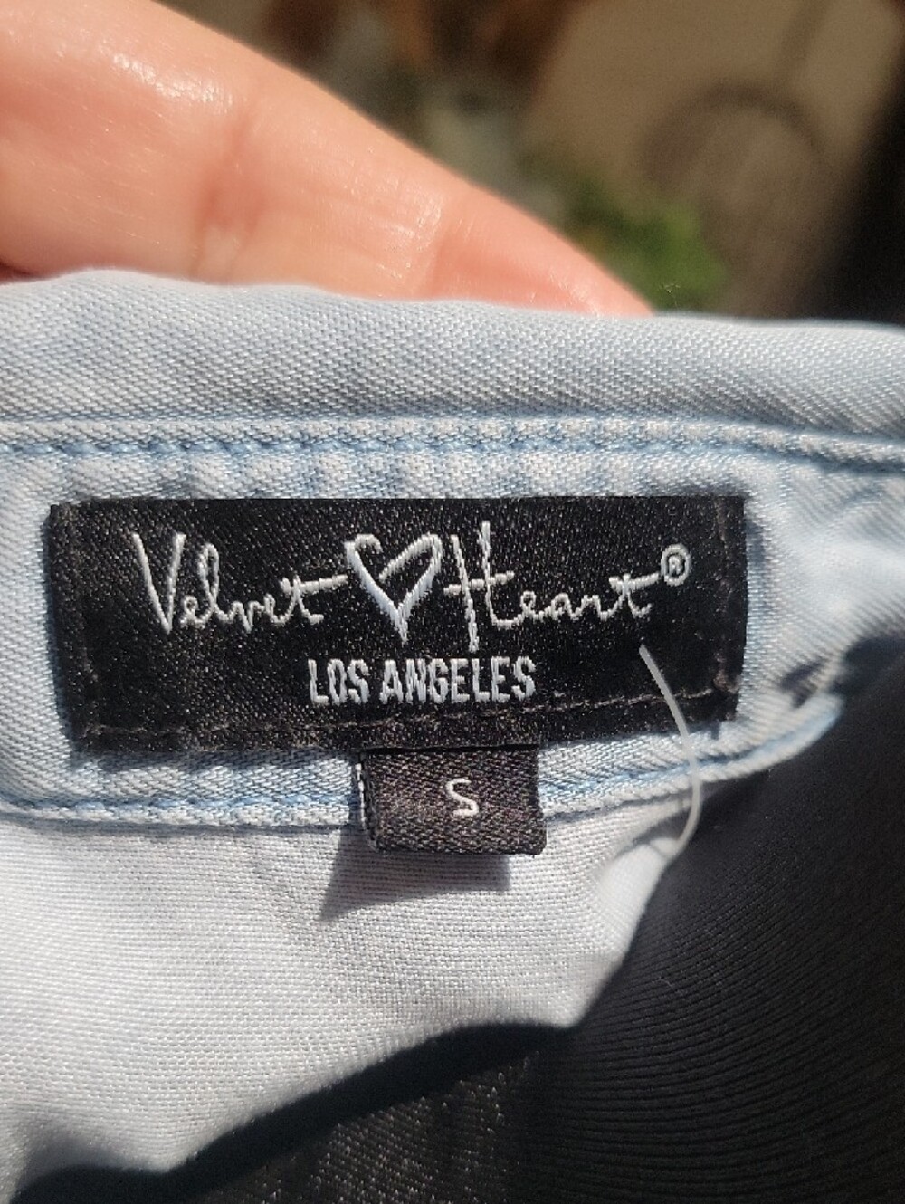 Velvet Heart Light Blue Denim-Style Top - Picture 2 of 4